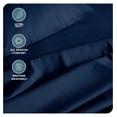 thumbnail image 3 of Twin Sheet Set - 1800 Ultra-Soft Microfiber Twin Bed Sheets - Double Brushed - Deep Pockets - Easy Fit - Extra Soft - 3 Piece Set - Bed Sheets (Twin, Heathered Dark Blue), 3 of 8