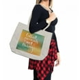 thumbnail image 2 of Saying Shopping Bag, Saying Collect Moments not Things on Bicolor Background, Eco-Friendly Reusable Bag for Groceries Beach and More, 15.5" X 14.5", Cream, by Ambesonne, 2 of 2