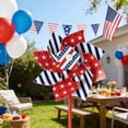 thumbnail image 5 of Ohmyroo 13.77 Inch Patriotic Windmill Star Striped Pinwheel Plastic Spinner For Yard Garden Summer Celebration, 5 of 6