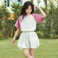 thumbnail image 4 of Wdgfv Girls High Waist Casual Shorts Comfortable Elastic Waistband Breathable Playwear Summer Outfit Toddler Kids Pure Color White 9-10 Years, 4 of 8