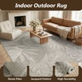 thumbnail image 4 of SIXHOME Outdoor Rugs 5'x7' Patio Rug Tropical Indoor Outdoor Rugs Polypropylene Washable Non Shedding, Easy Clean, Waterproof, Durable Outdoor Carpet for Porch Balcony Deck Neutral Gray, 4 of 9