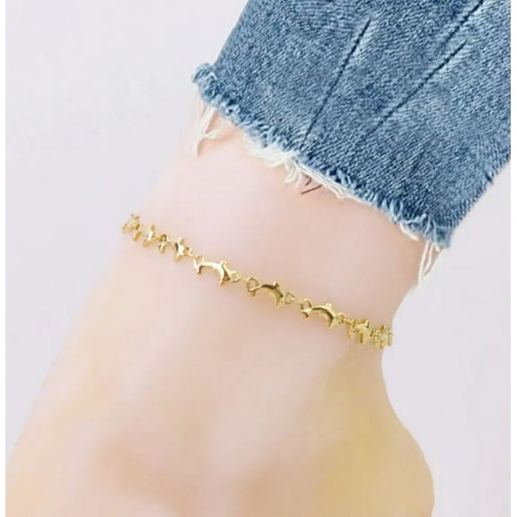 18K Gold Plated Dolphin Anklet