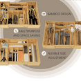 thumbnail image 3 of 3.9inch Tall Bamboo Drawer Organizer, Expandable Utensil Holder with 8 Compartments, Adjustable Kitchen Drawer Divider for Flatware, Silverware and Gadgets, Deep Storage for Home and Office, 3 of 6