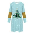 thumbnail image 5 of FDGIU Women's Christmas Sleep Dress, Long Sleeve Comfy Soft Nightie, Round Neck Tshirt Dress Casual House Dress, 5 of 6