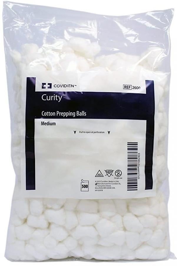Curity Cotton Balls 100 Cotton, Medium, White, 500 Count