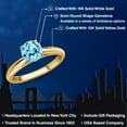 thumbnail image 2 of Gem Stone King 10K Two Tone Gold Blue Apatite Solitaire Engagement Ring for Women | 0.82 Cttw | Round 6MM | Gemstone Birthstone | Size 9, 2 of 6