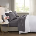 thumbnail image 2 of Beautyrest Contemporary Cotton & Polyester Sateen Cooling Sheet Sets in Charcoal, 2 of 9