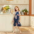 thumbnail image 3 of PatPat Family Matching Dresses Blue Women XXL Dark Blue Floral Print Matching Maxi Sling Dresses, Women Dress, 3 of 11