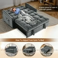 thumbnail image 4 of Lunale Pull Out Sofa Bed with Usb/Type-C, Loveseat Sleeper with Adjust Back, Convertible Sleeper Sofa for Apartment/Living Room, Gray Velvet, 4 of 9