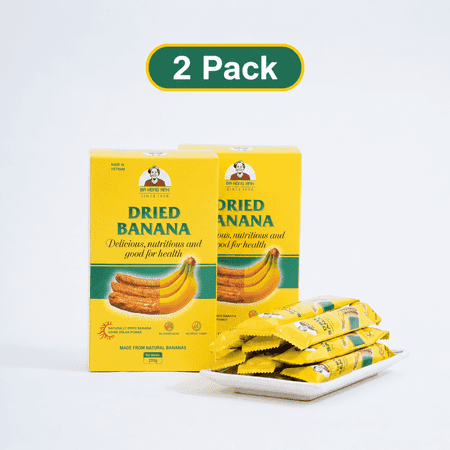 BANACO Premium Dried Whole Bananas – 100% Natural, No Added Sugar, Healthy Chewy Snack 14oz - Value Packs of 2