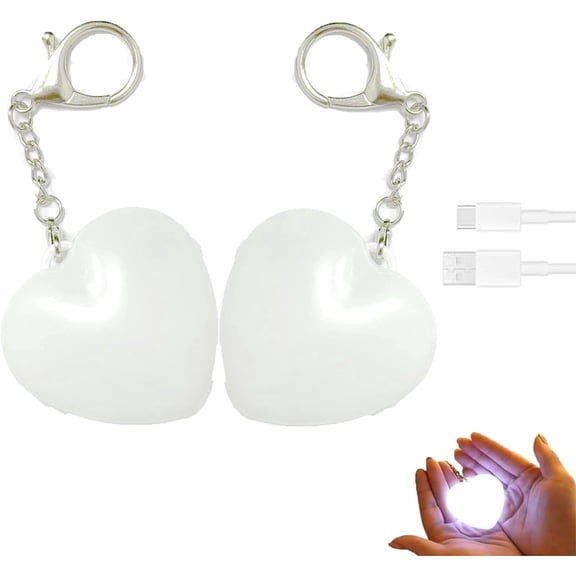 2PCS Purse Light Handbag Light - USB Rechargeable, Love Wallet Tote Bag Touch-Sensing Lights for Inside Purse, Heart Shaped Bag Light Keychain-Valentine's Gifts for Her, Women, Girls
