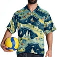 thumbnail image 4 of Atlas Men's Short Sleeve Hawaiian Beach Poplin Shirt Casual Printed Button Down Summer Unisex Shirt, 4 of 6