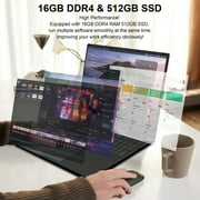 SANPTENT 16 Laptop, 16GB RAM 512GB SSD Windows 11 Pro Computer, 4-Core Intel Alder Lake N95, 1920*1200 IPS Screen, FingerPrint, Backlit Keyboard