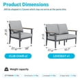thumbnail image 5 of Sweecci 3 Pieces Aluminum Patio Furniture Set, Oversized All Weather Outdoor Conversation Set with Thick Washable Cushions, Outdoor Couch for Backyard, Patio, Balcony,Gray, 5 of 8