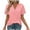 Pink, variant on ECZHAW Womens Tops Summer Short Sleeve V Neck Blouses Business Casual Loose Fit Tshirts Trendy Fashion Outfits