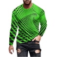 thumbnail image 2 of Blusas y camisas de manga larga con cuello redondo para hombre, blusa informal de manga larga con cuello redondo y estampado., 2 of 5