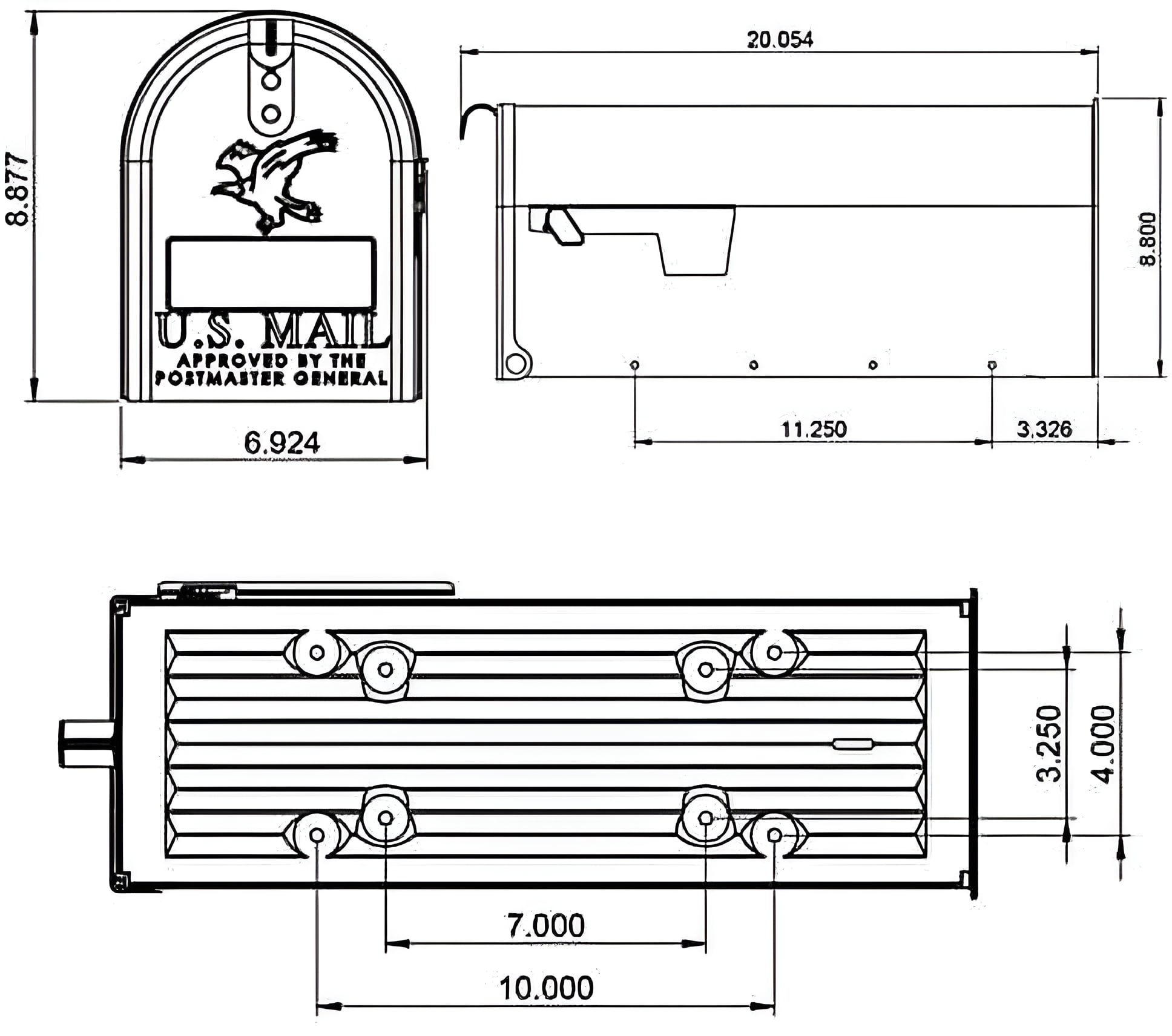 Gibraltar Mailboxes Elite Post-Mount Mailbox - Galvanized Steel, Rust Resistant - Bronze — Home & Garage Storage, Stackable Design