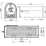 Gibraltar Mailboxes Elite Post-Mount Mailbox - Galvanized Steel, Rust Resistant - Bronze — Home & Garage Storage, Stackable Design