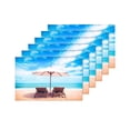 thumbnail image 4 of MKHERT Summer Tropical Hawaiian Beach Chairs on Sandy Beach Near The Sea Placemats Table Mats for Dining Room Kitchen Table Decoration 12x18 inch,Set of 6, 4 of 4