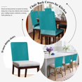 thumbnail image 5 of Teal Chair Back Cover for Dining Room, Turquoise Pure Teal Removable Kitchen Chair Slipcovers, Washable Seat Protector for Restaurant Party Banquet Wedding Décor, 5 of 9