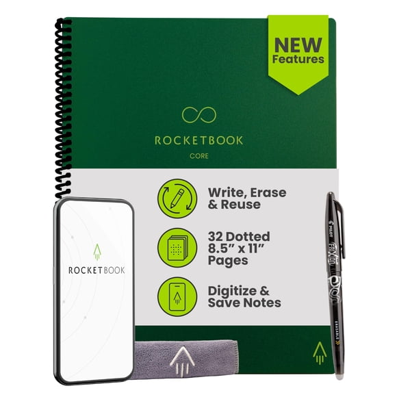 Cuaderno espiral reutilizable Rocketbook New Core Green Dotted