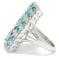 thumbnail image 2 of 925 Sterling Silver Blue Zircon, White Natural Zircon Ring, 2 of 5