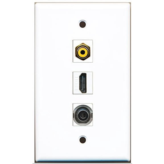 RiteAV - 1 Port HDMI and 1 Port RCA Yellow and 1 Port 3.5mm Wall Plate