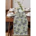 thumbnail image 2 of Grey Leaves Burlap Cotton Table Runner 13x72 Inches Long, Vintage Abstract Art Botanical Sage Green Farmhouse Table Runners, Outdoor Dining Tablecloths Decor for Baby Shower/Party/Wedding, 2 of 6