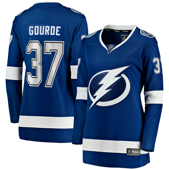 Women's Fanatics Yanni Gourde Blue Tampa Bay Lightning Home Breakaway Player Jersey
