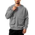 thumbnail image 7 of Horkkom Crewneck Sweatshirt Men Long Sleeve Work Casual Shirts Oversized Loose Sweatshirts with Pockets XXL, 7 of 7
