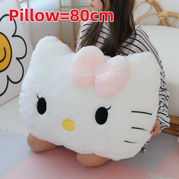 Sanrio-almohada de peluche de Hello Kitty para niña, cojín de felpa suave y suave, cómodo para la espalda, sofá decorativo, abrazo, peluches, regalos de navidad