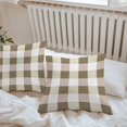 thumbnail image 6 of Brown White Buffalo Check Throw Pillow Covers 24x24 Inch Set of 2, Farmhouse Plaid Modern Geometric Waterproof Outdoor Pillow Covers, Decorative Cushion Pillowcases for Couch, Sofa, Bed, Patio, 6 of 9