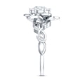 thumbnail image 3 of Rosec Jewels Certified Moissanite Floral Engagement Ring for Women ( D-VS1 Quality), 18K White Gold, US 9.50, 3 of 8