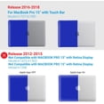 thumbnail image 3 of IBENZER Hard Shell Case Compatible with Macbook Pro 15-Inch 2019 2018 2017 2016 A1990 A1707, Case with Keyboard Cover & Type-C Adapter for Apple Mac Pro 15 Touch Bar,&nbsp;Royal Blue, W-T15RBL+1, 3 of 8