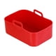 thumbnail image 5 of Billuyoard Bandeja de cocina para freidora de aire con mango, revestimiento que no se decolora, cesta de silicona reutilizable, accesorios para Rojo 1 PC 2piezas, 5 of 6