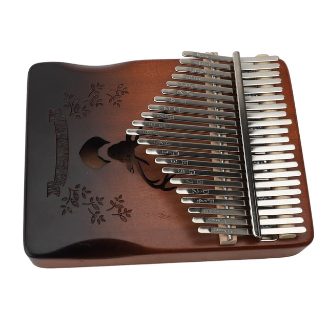 Kalimba Thumb Piano 21 Keys Handmade Mahogany Metal Instrument with Engraved Notes for Adults Kids Beginners Professionals