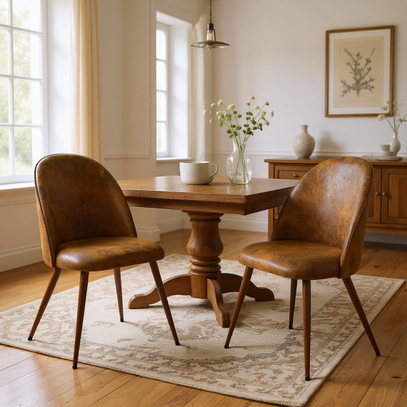 Homy Casa Set of 2 Upholstered Chairs with High Back and Adjustable Foot Pads for Gaming, Office, and Study Room