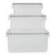 thumbnail image 1 of Juego de 3 recipientes herméticos para almacenar alimentos, transparentes, con sellado al vacío y tapa con cierre., 1 of 14