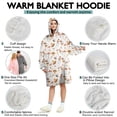 thumbnail image 5 of Brown Mushroom White Pattern Wearable Oversized Blanket,Wearable Blanket Hoodie for Adults,Cozy Hooded Blankets with Super Pockets,Super Warm Fuzzy Pullover for Women & Men, 5 of 6