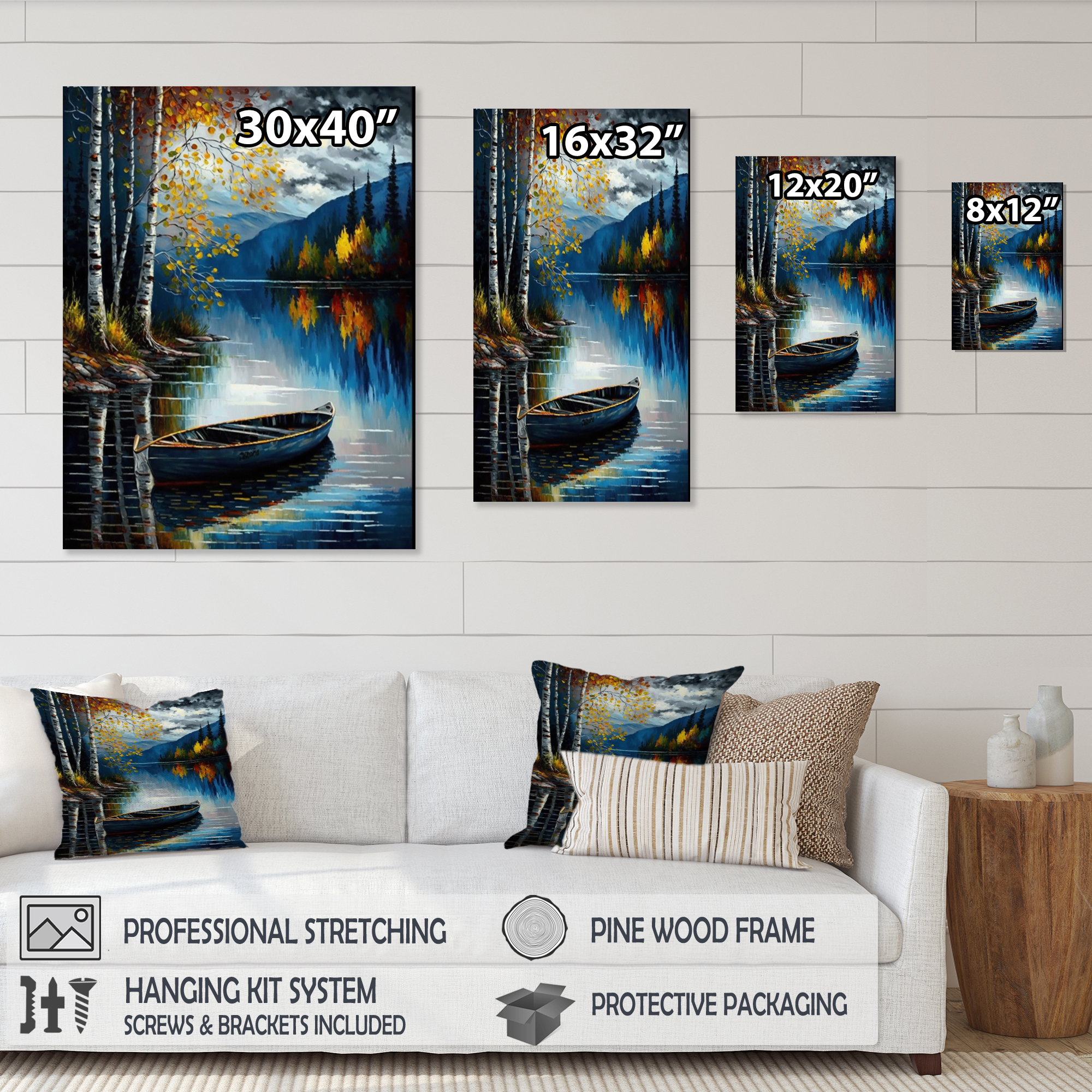 Designart Lake House Scenery In Summer II Canvas Wall Art