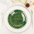 thumbnail image 2 of Efavormart 20 Pack Set | Hunter Emerald Green With Geometric Gold Foil Print Dinner & Dessert Plates - 9" Dinner Plate & 7" Dessert, Appetizer, Salad Plates, 2 of 11