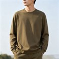 thumbnail image 2 of Mfakffe Mens Long Sleeve T Shirts Crew Neck Casual Basic Pullover Shirt Casual Basic Tee Soft Breathable Lightweight Tops, 2 of 5