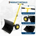thumbnail image 4 of Garvee 29W*16.5H" Snow Shovel with Wheels, Steel Blade Snow Pusher, Adjustable Angle/Height Handle, Yellow+Black, 4 of 7