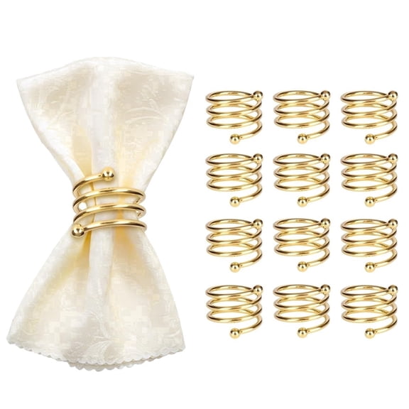 12Pcs Silver Napkin Rings Round Napkin Ring Set Napkin Holders for Cloth Napkins for Wedding, Valentines Day, Easter Thanksgiving Table Decor.