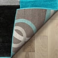 thumbnail image 5 of Echo Shapes & Circles Blue & Brown Modern Geometric Comfy Casual Hand Carved Area Rug 4x5 4x6 ( 3'11" x 5'3" ) Easy Clean Stain Fade Resistant Abstract Contemporary Thick Soft Plush Living Room Rug, 5 of 7