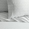 thumbnail image 2 of Chic Home Alanah 4-Piece Striped Two-Toned Chevron Pattern Sheet Set, Queen, Gray, 2 of 2