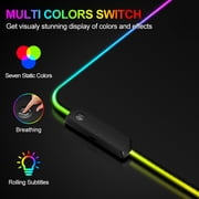 LED Mouse Pad 35.4x15.7 inch, Large RGB Glow Gaming Mouse Pad for Computer Keyboard, 12 Cool Lighting Modes, Anti-Slip Base, Waterproof, Stain Resistant, Desk Mouse Pad for Wireless Mouse