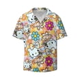 thumbnail image 2 of Lsque Sanrio print Men's Cuban Collar Short Sleeve Shirt Summer Beachwear Casual Button Down Fashionable Vacation Leisure Shirt-Small, 2 of 7