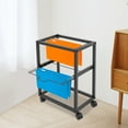 Miumaeov 2 Tiers Metal Rolling File Carts Hanging Files Movable Pull ...