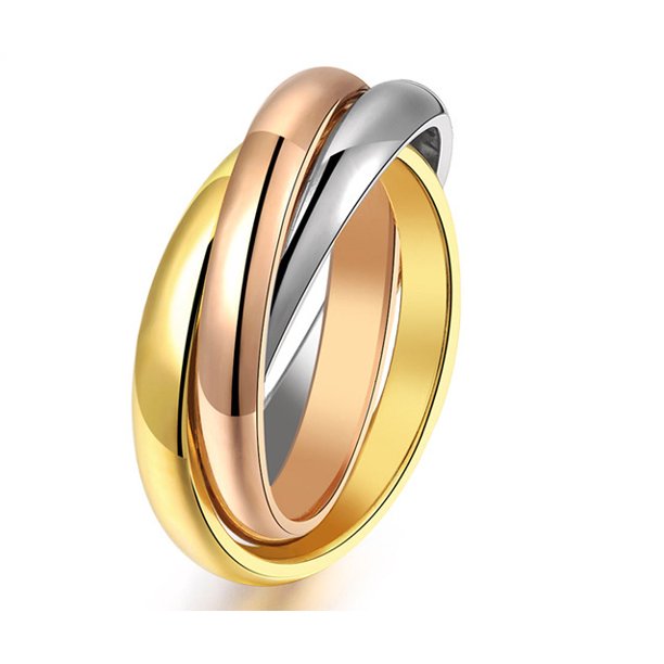 Anillo envolvente de tres colores creativo clásico de moda